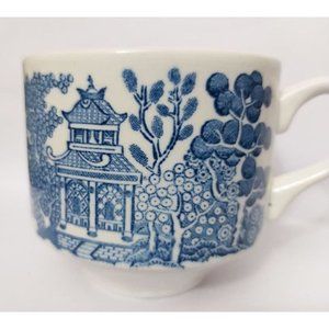 Churchill Blue Willow England Vintage Stackable Tea Cup Coffee Mug, vintage